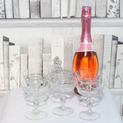 Champagne Glasses with Decorative Scroll Design