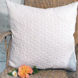 An Original Handmade Linen and Crochet Cushion