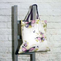 Mauve Coloured Butterfly Shopping Bag