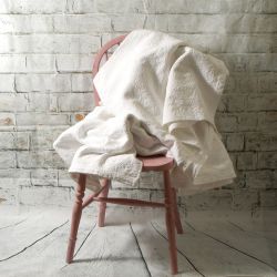 Beautiful White Cotton Double Bed Throw