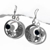 Silver and Onyx Earrings