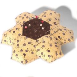 Large Pin Cushion, handmade Hexagonal Shape