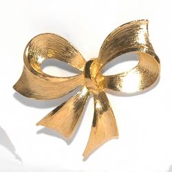 Bow Shaped Brooch in a Gold Finish
