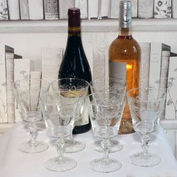C1950's Wine Glasses with Decorative Scroll Design